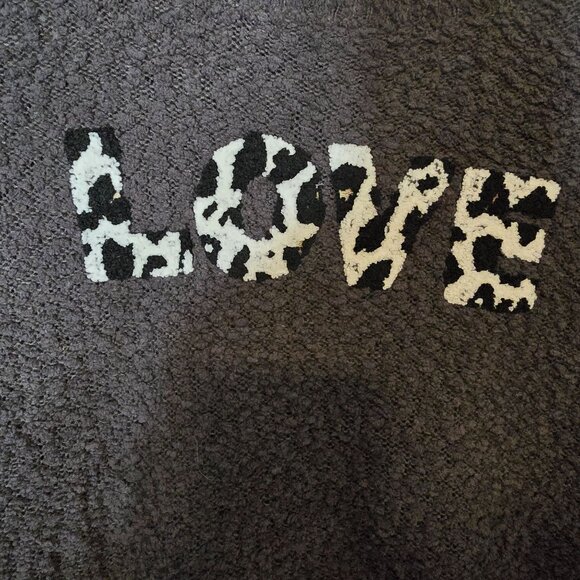 Torrid Sherpa Sweater Size 1‎ Gray Graphics Long Sleeve - Picture 5 of 5